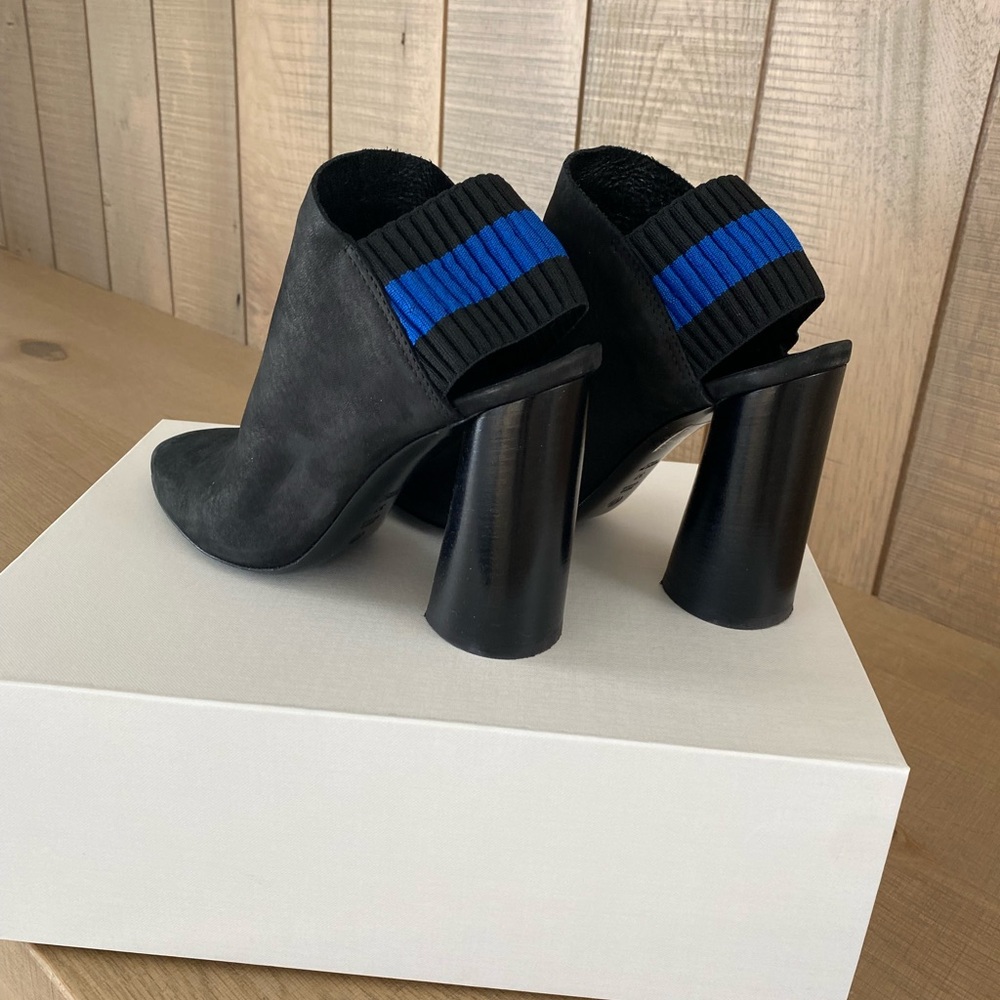 3.1 Phillip Lim. Sling back boot with retro heel. Black suede. Size 7.